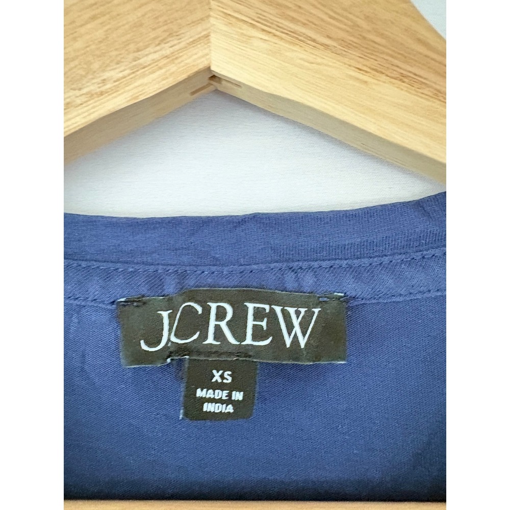 J.Crew Womens Navy Blue Puff Sleeve Long Sleeve Crewneck T-Shirt Top XS - Picture 6 of 13